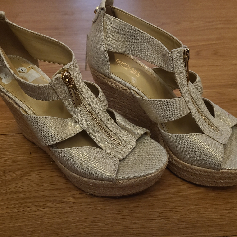 Michael Kors Women's Cream Wedge Sandals